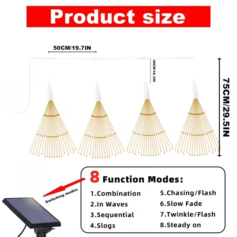 4 Pack Hanging Christmas Firework Lights