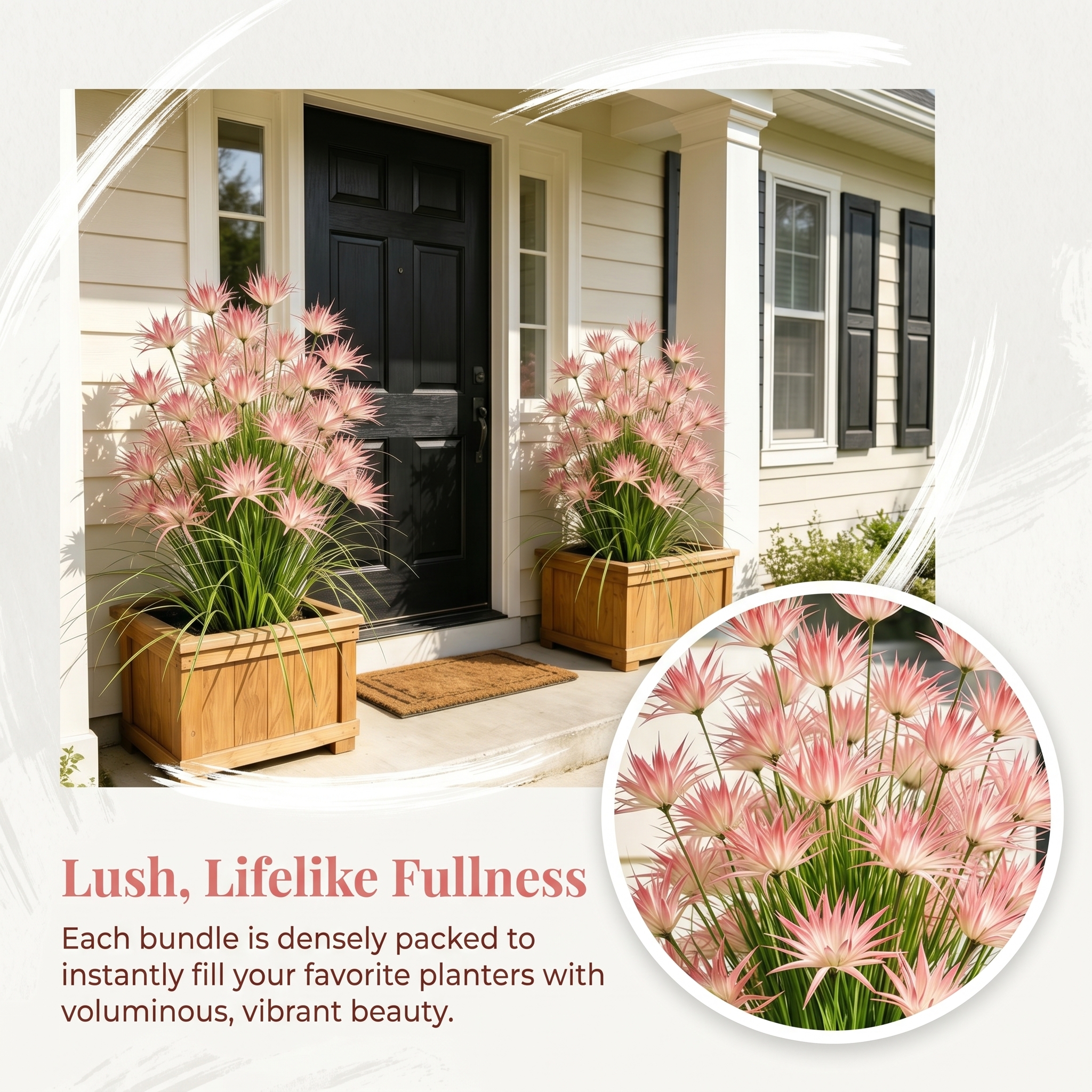 Sunny Bloom Faux Blush Meadow Grass