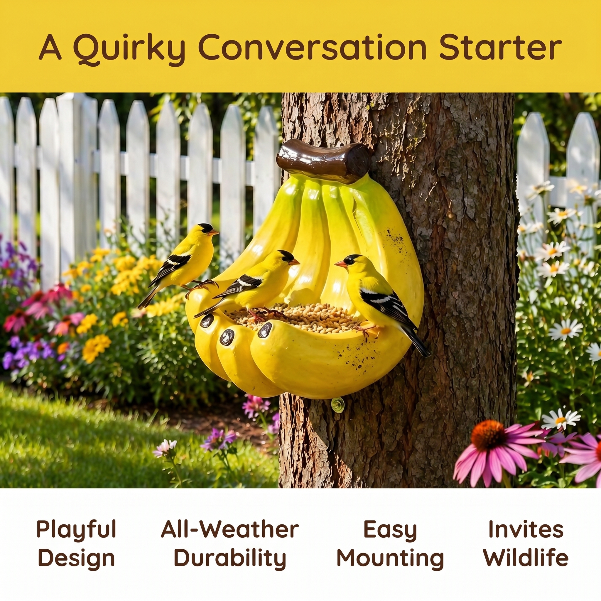 The Whimsical Banana Peel Bird Feeder