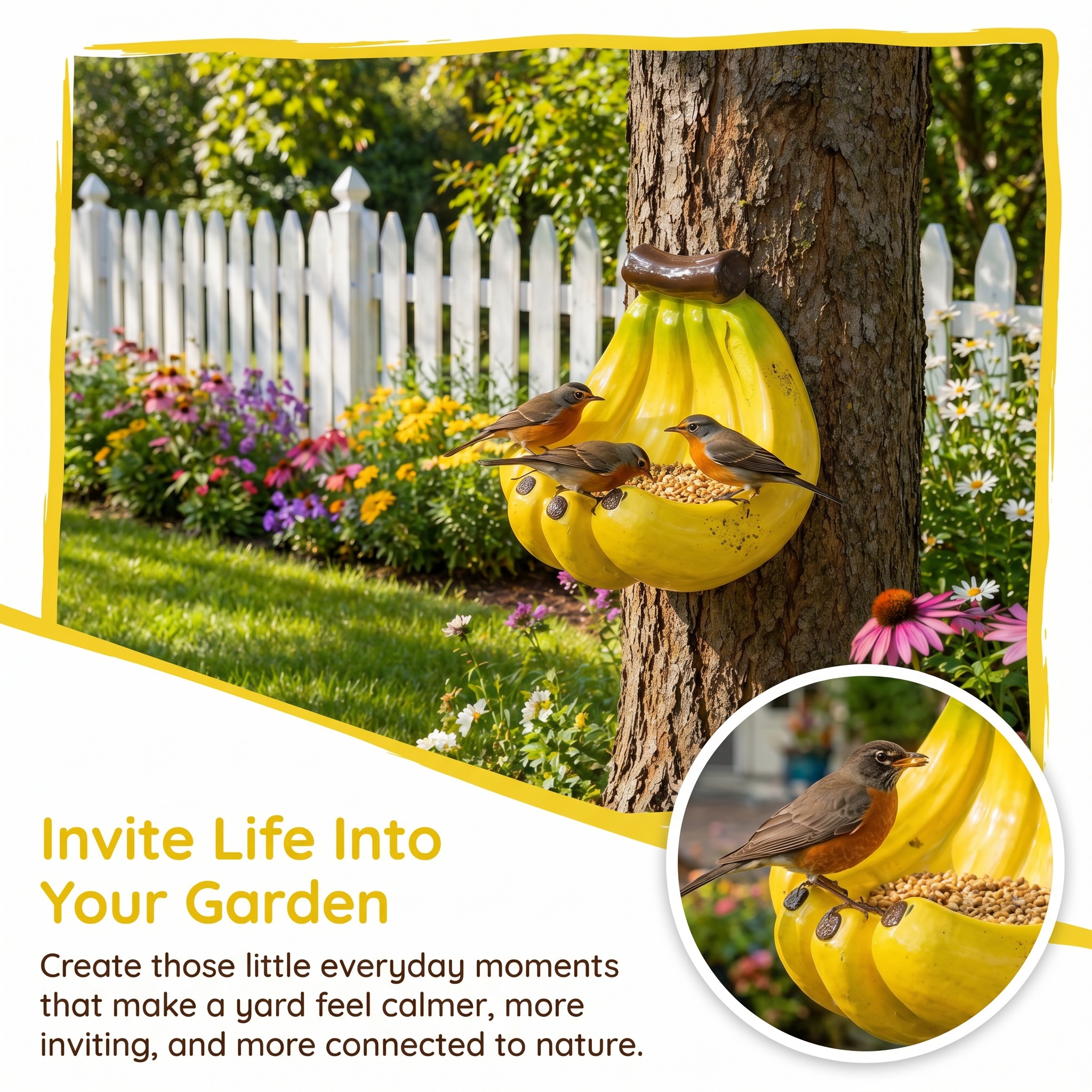 The Whimsical Banana Peel Bird Feeder