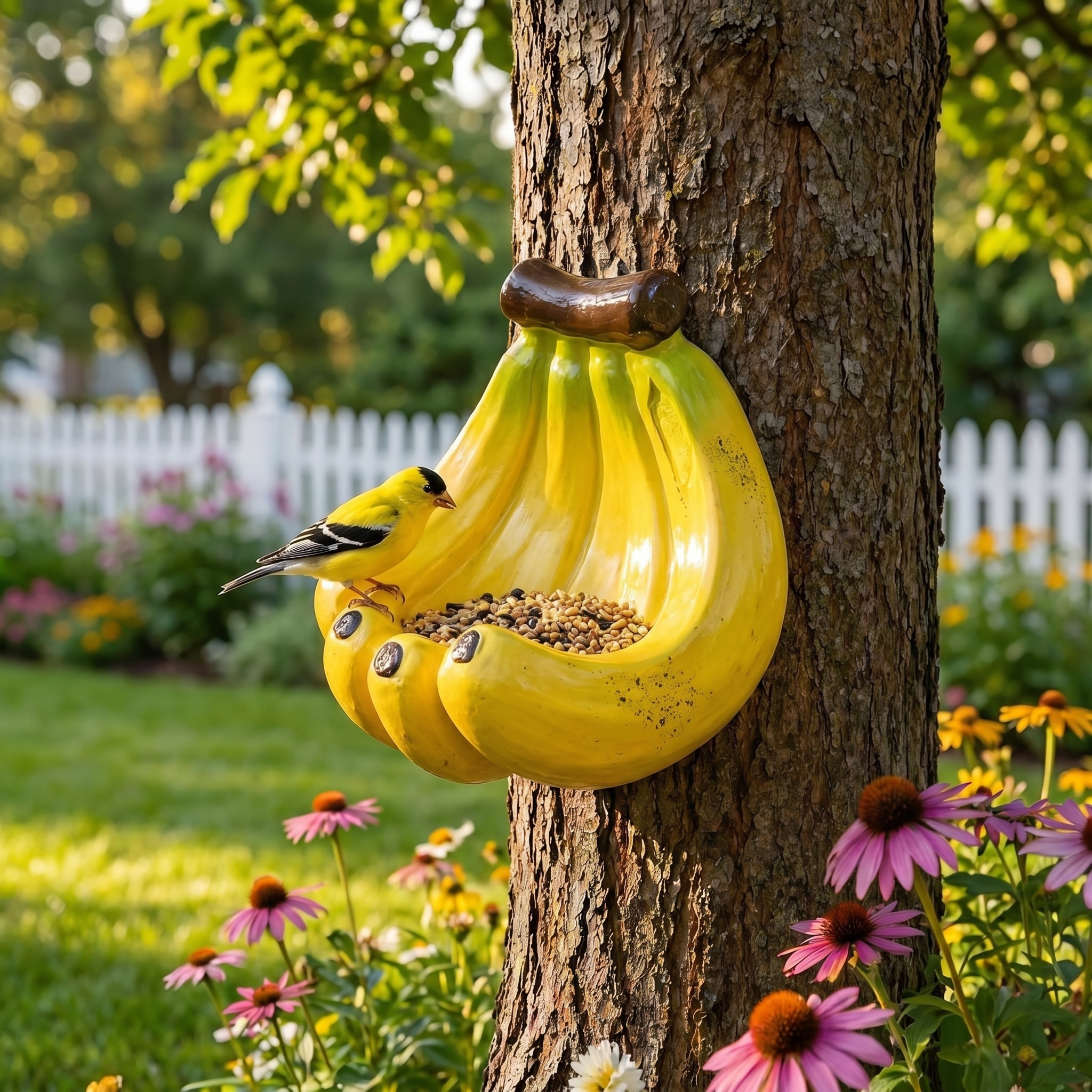 The Whimsical Banana Peel Bird Feeder