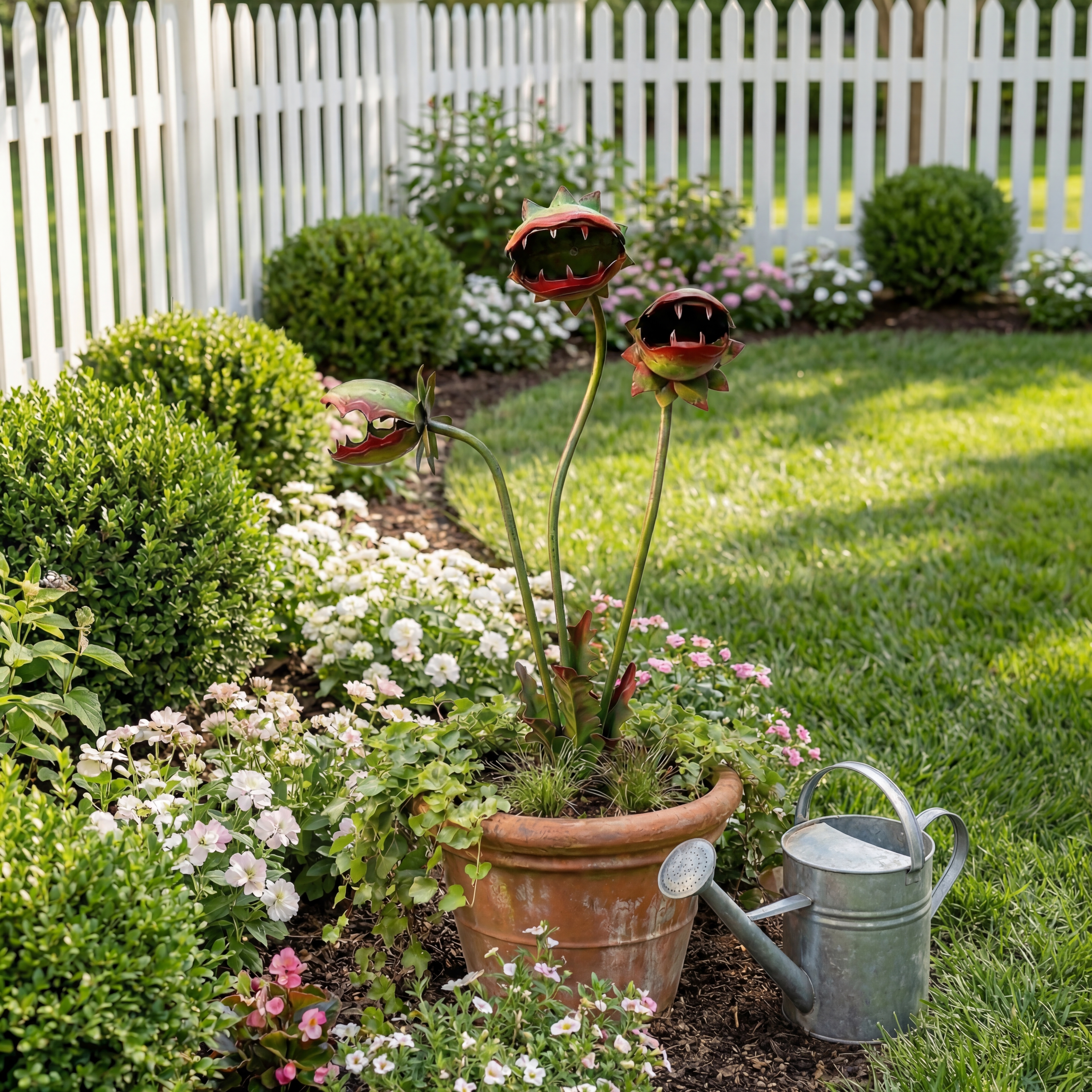 Whimsical Venus Flytrap Garden Stake