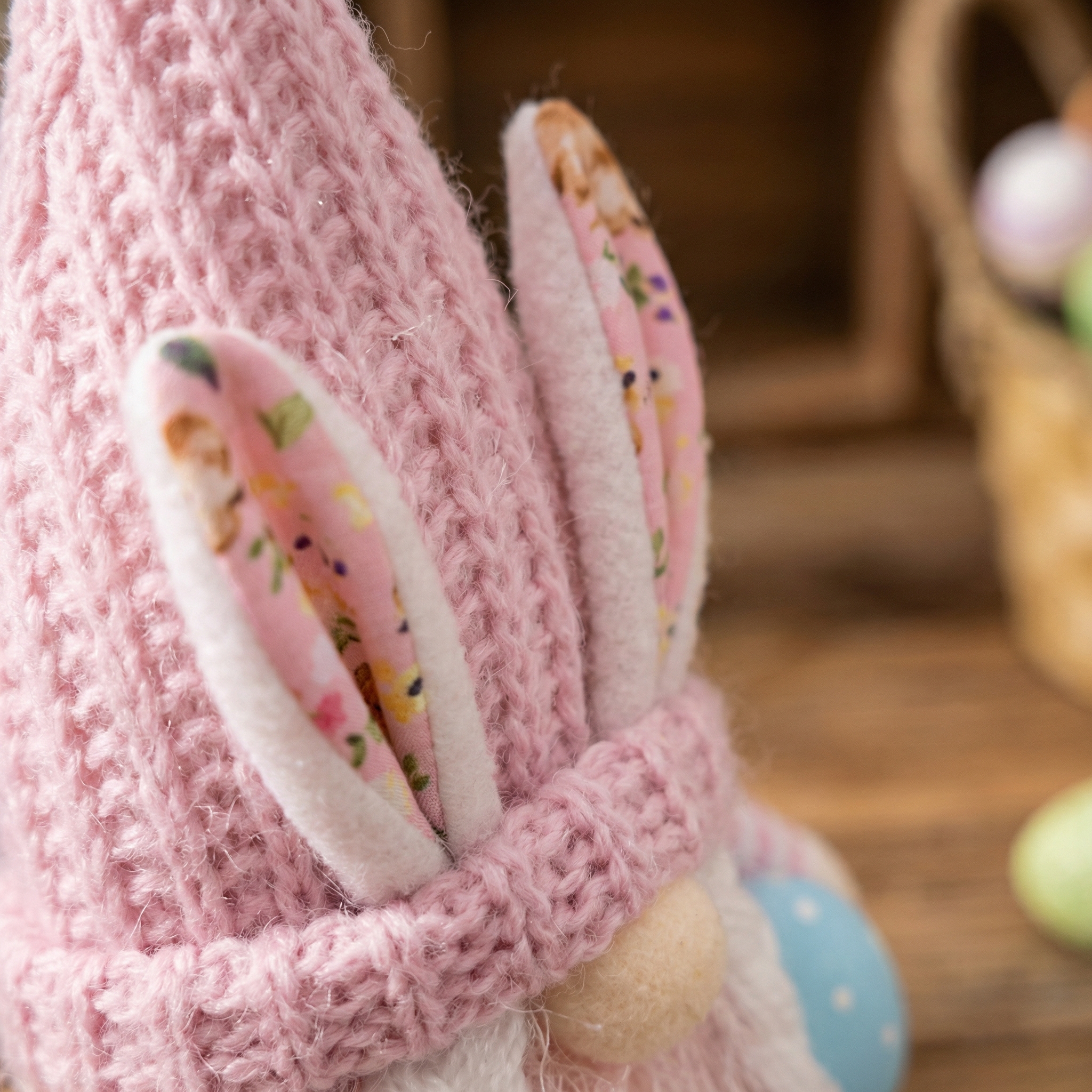 Spring Bunny Gnome Plush Figurines with Knit Hats