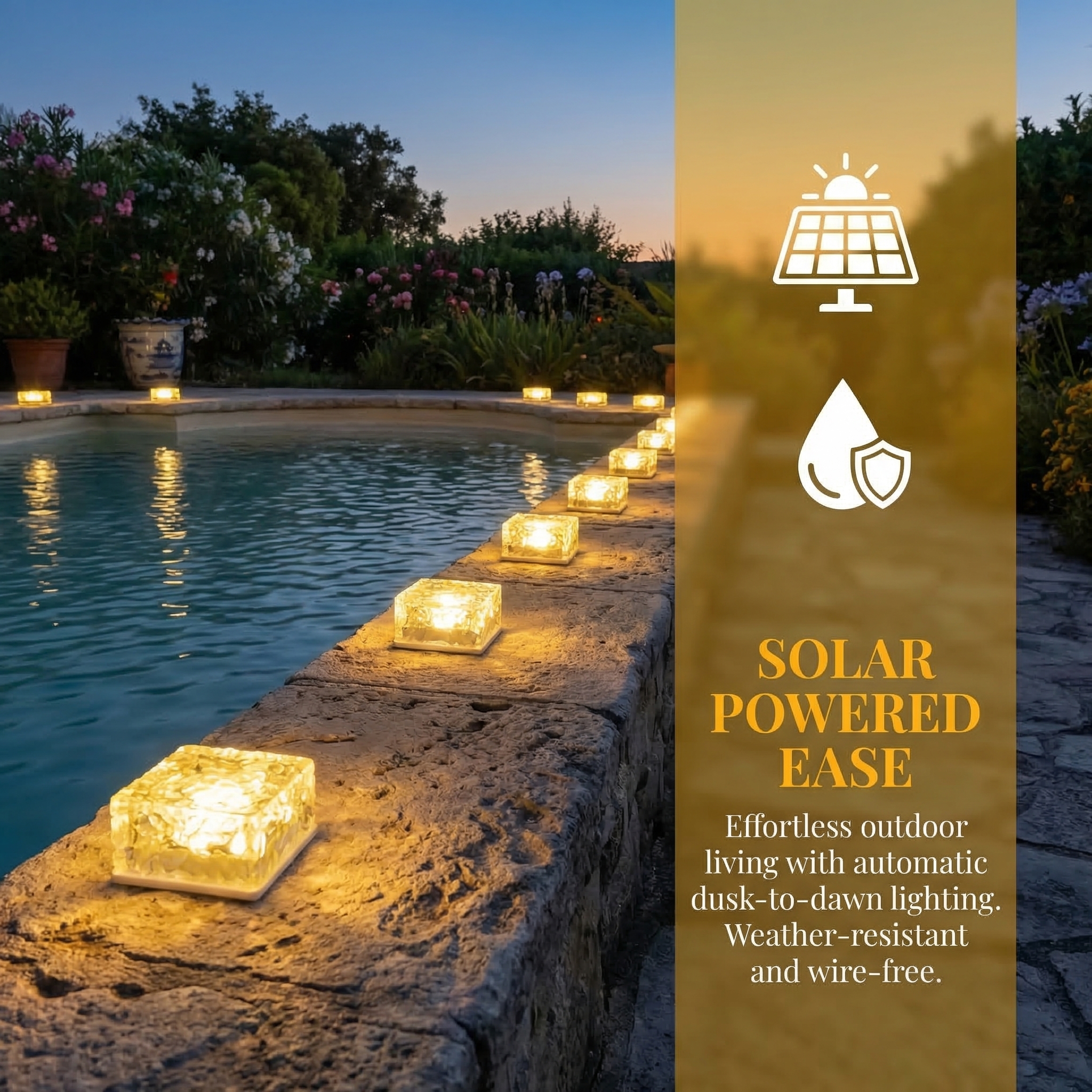 Outdoor Solar Crystal Ice Brick Lights – Soft Warm Glow