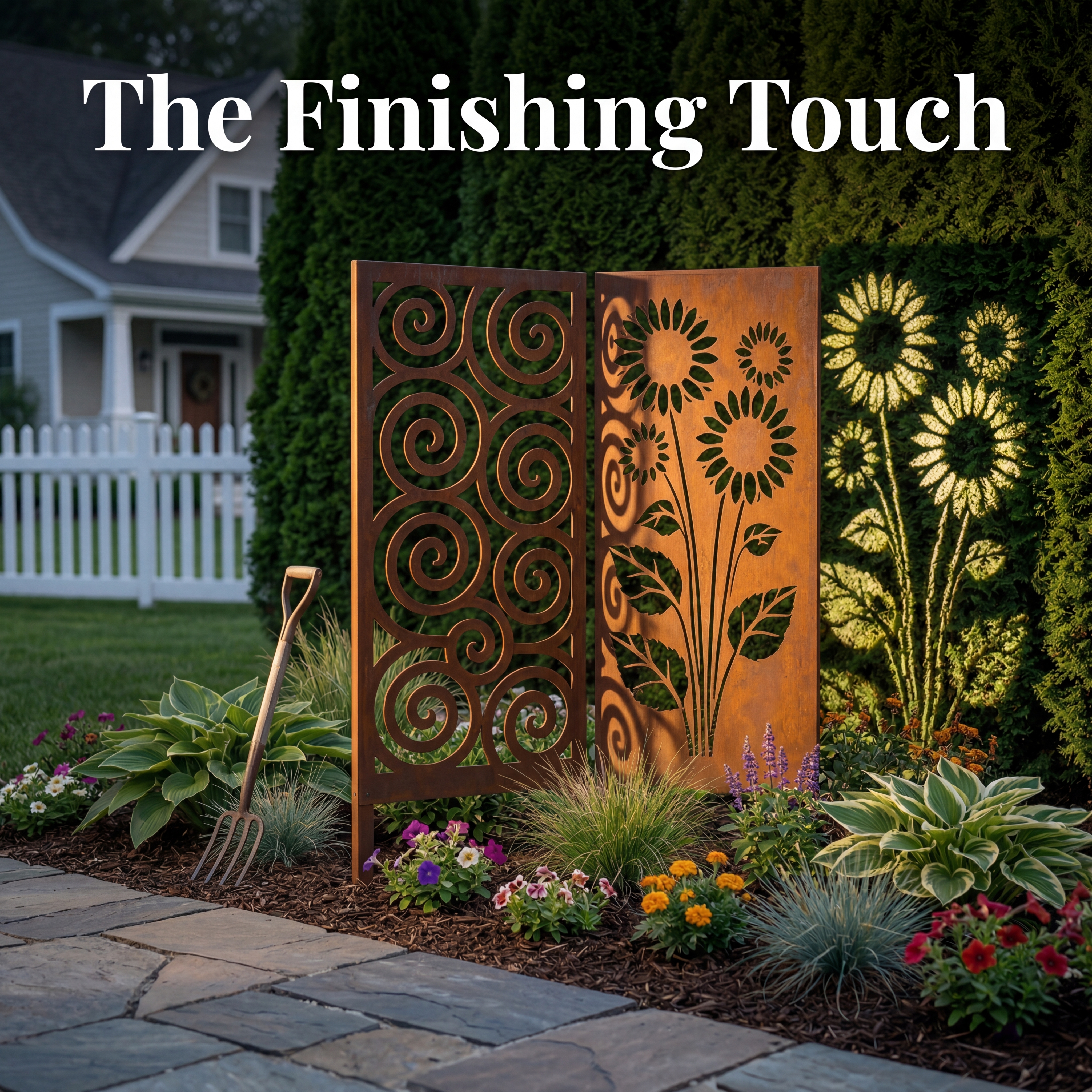 Rustic Metal Garden Panel Accent
