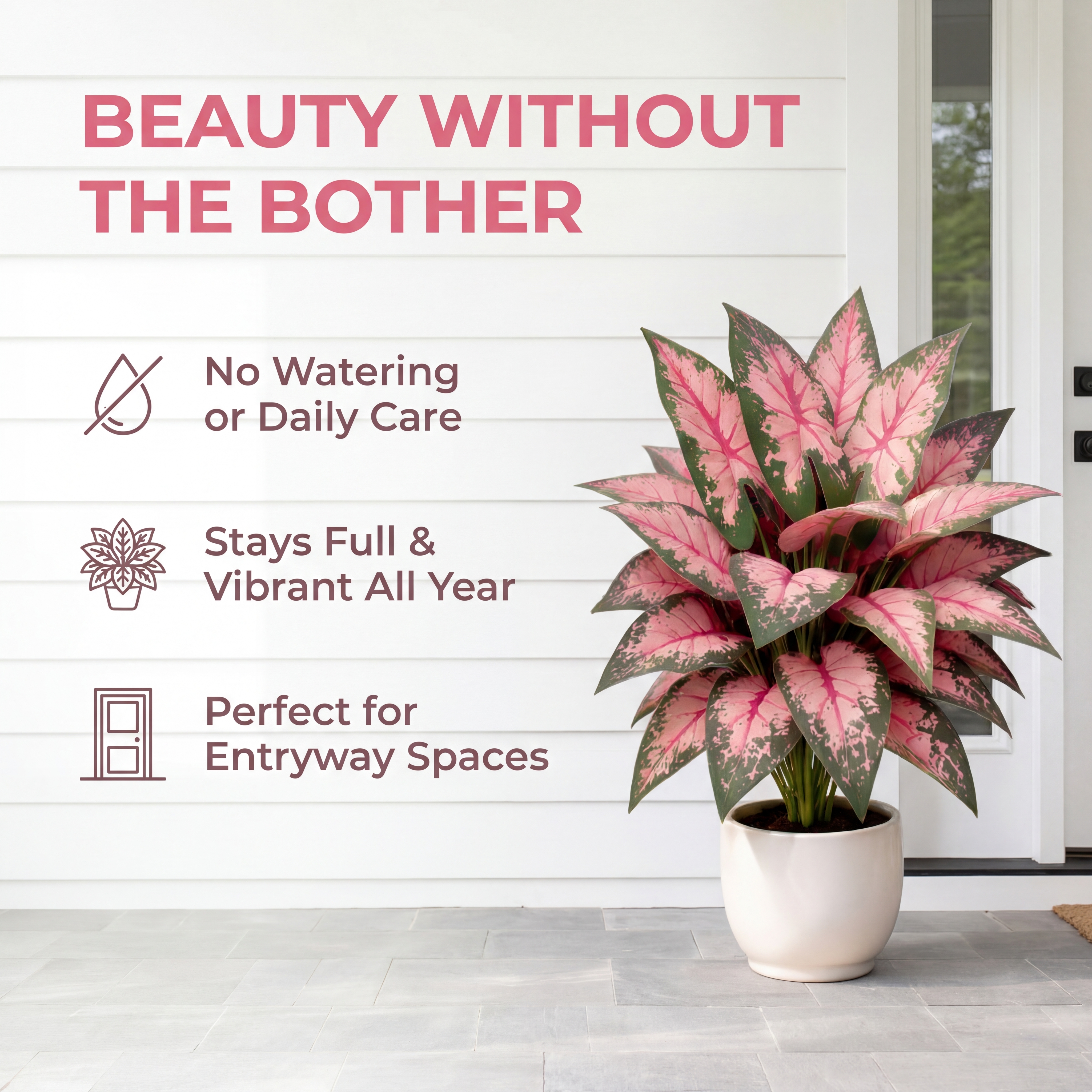 Artificial Pink Heartleaf Pothos Plant