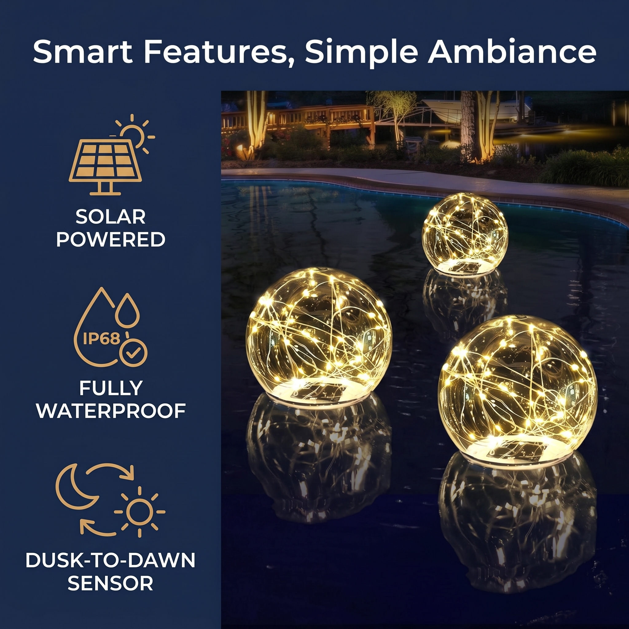 Glow Floating Globe Pool Lights