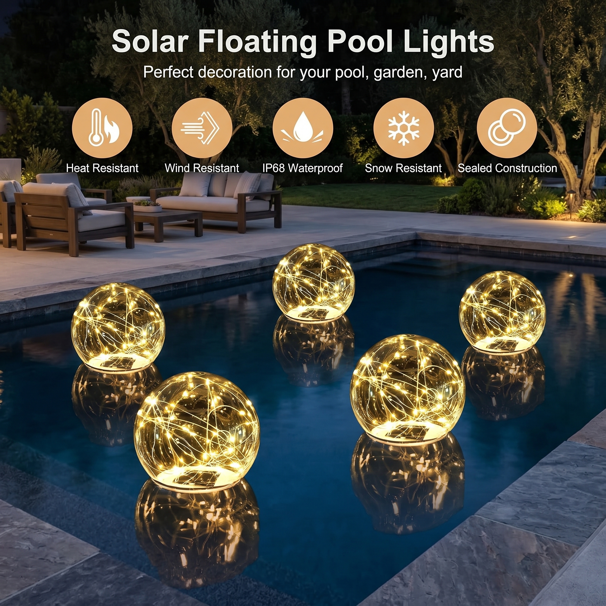 Glow Floating Globe Pool Lights