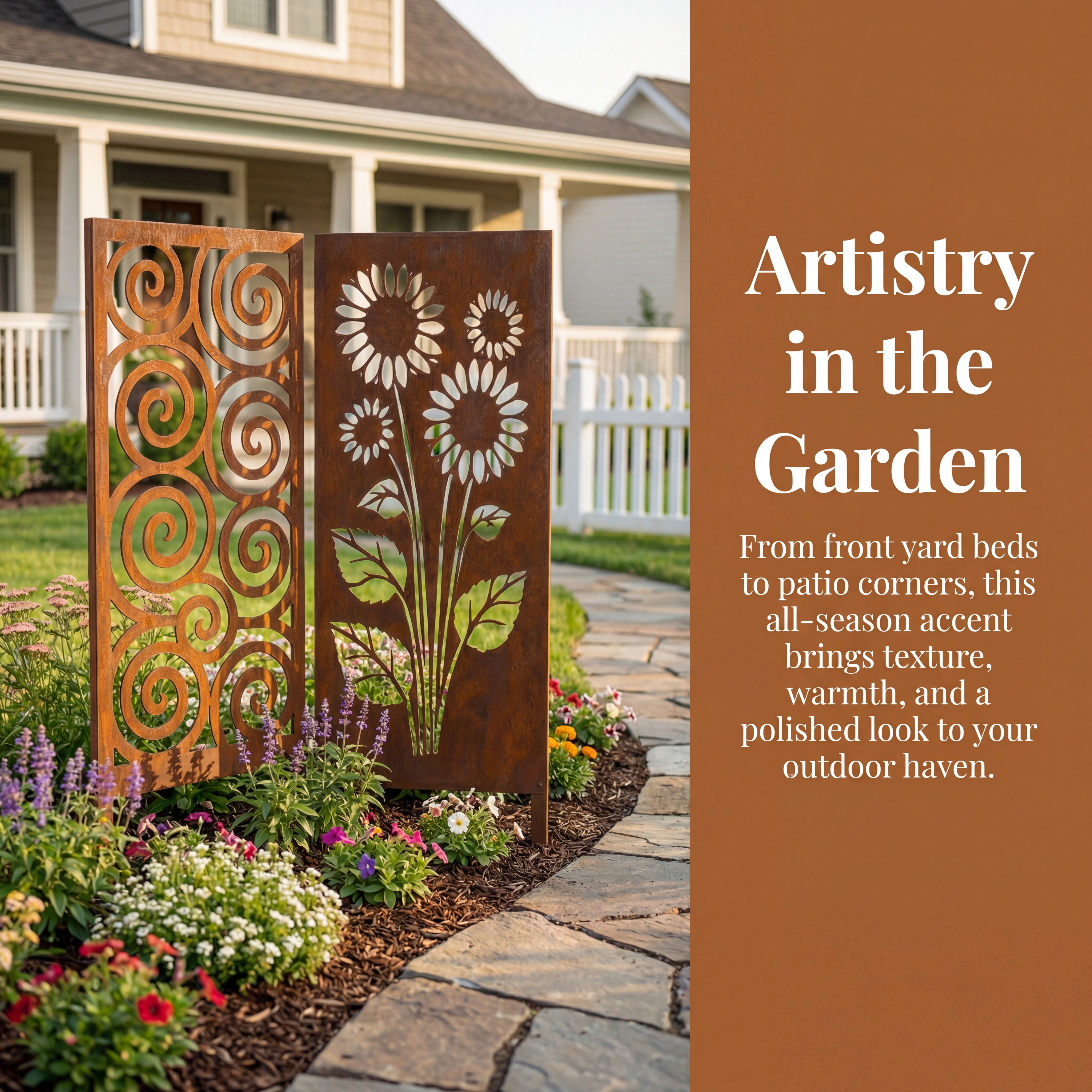 Rustic Cutout Metal Garden Panel Accent