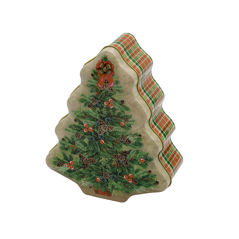 Festive Christmas Tree Gift Tin Boxes