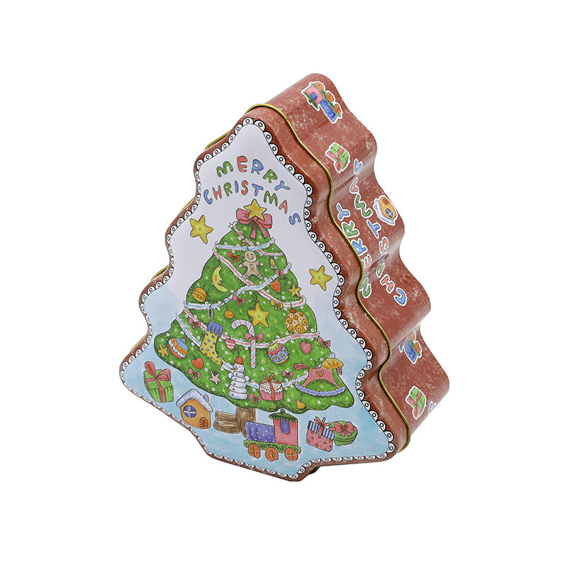 Festive Christmas Tree Gift Tin Boxes