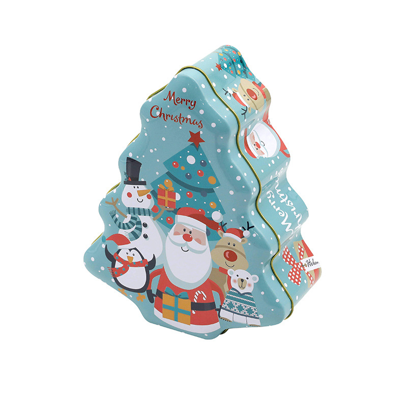 Festive Christmas Tree Gift Tin Boxes