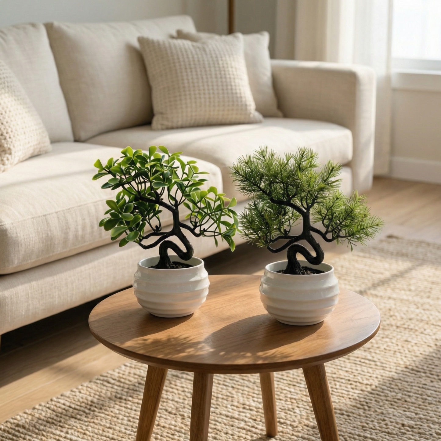 Mini Artificial Bonsai Tree with White Ceramic Pot