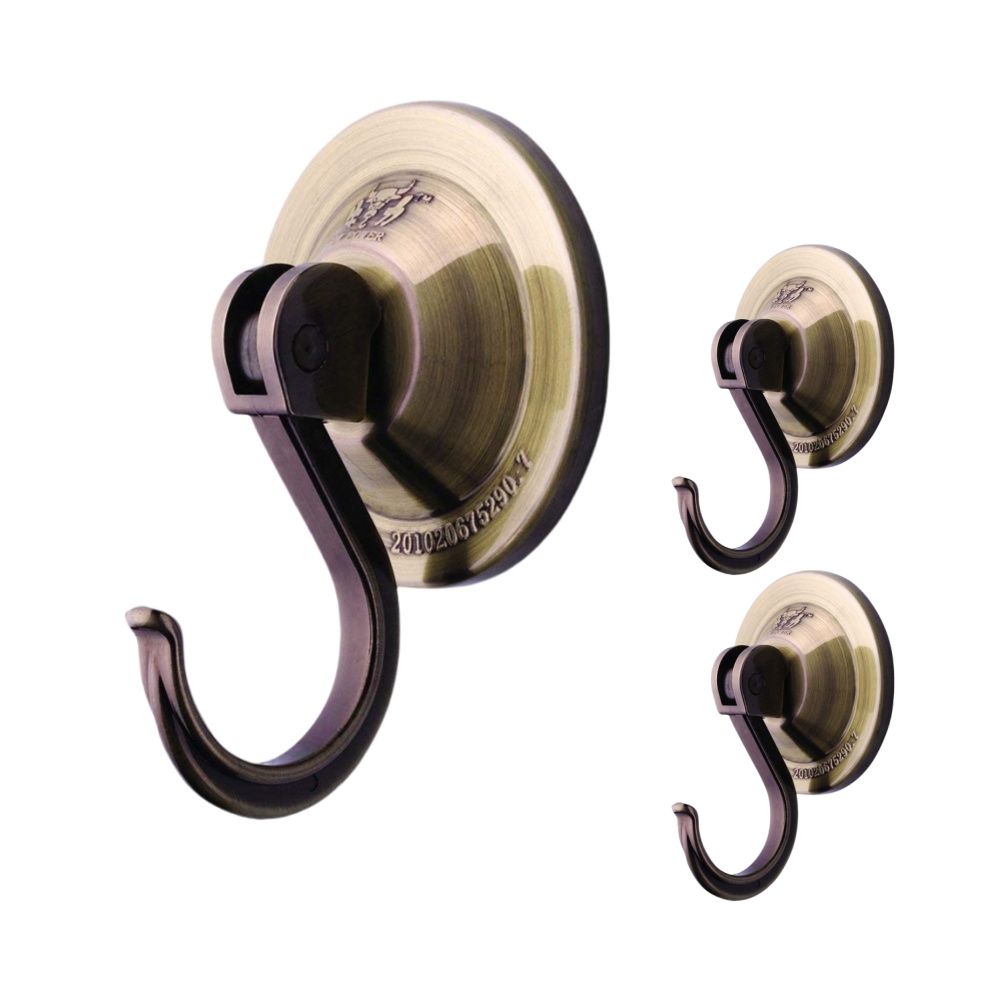 3-Pack Powerful Suction Cup Wreath Hooks for Windows & Glass Doors