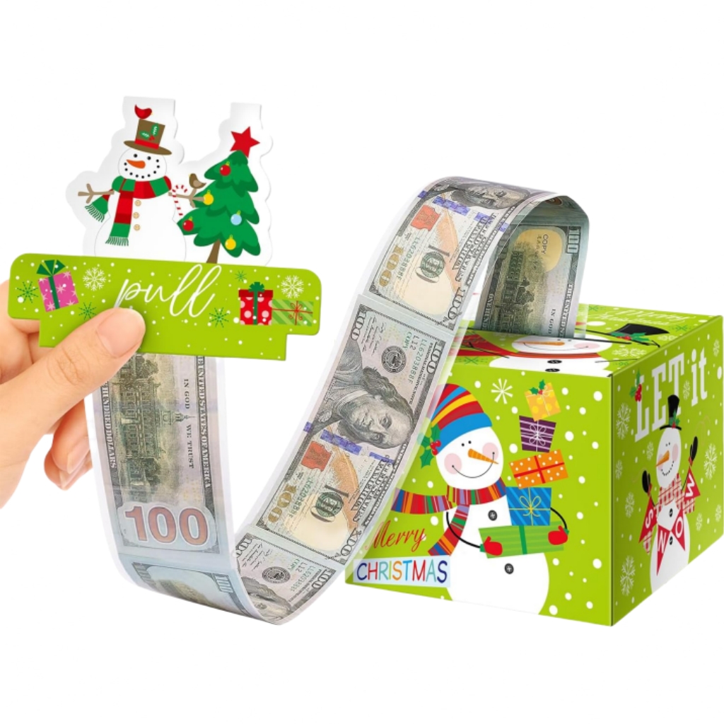 Christmas Surprise Money Box Pull-Out Cash Gift