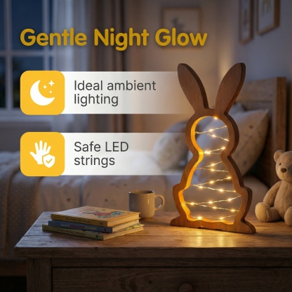 Rustic Wooden Bunny LED Tabletop Lights