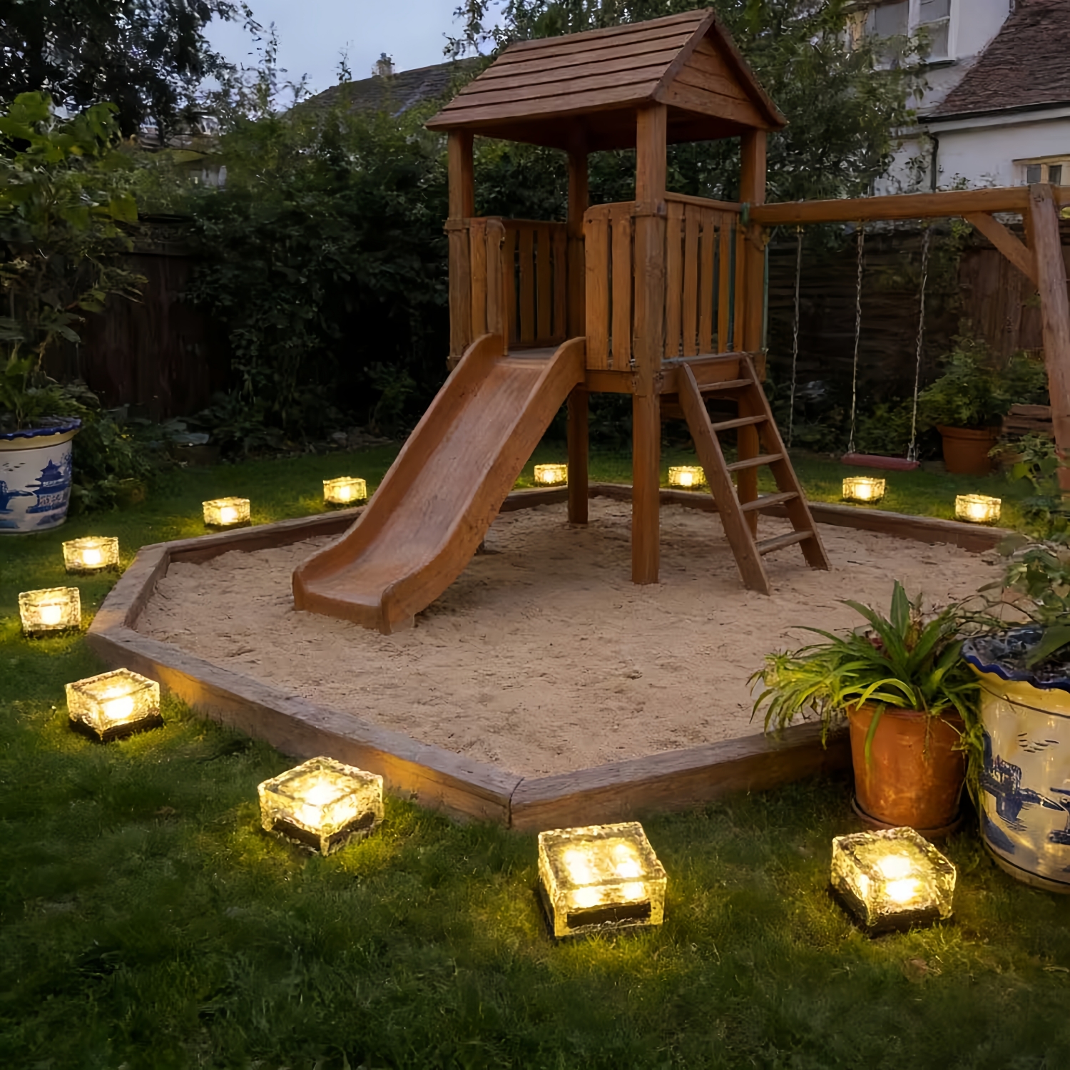 Outdoor Solar Crystal Ice Brick Lights – Soft Warm Glow