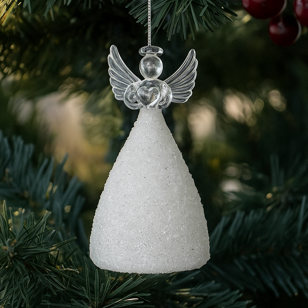 Glass Crystal Angel Christmas Ornament