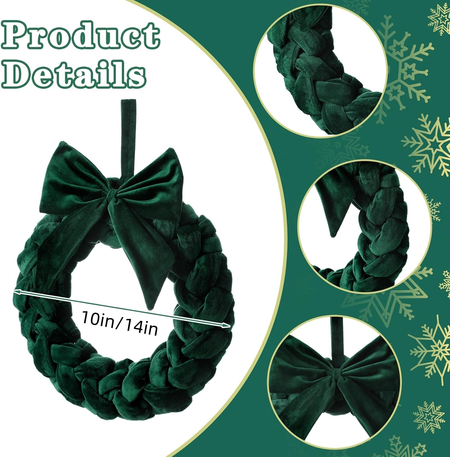 Velvet Christmas Wreaths with Bow