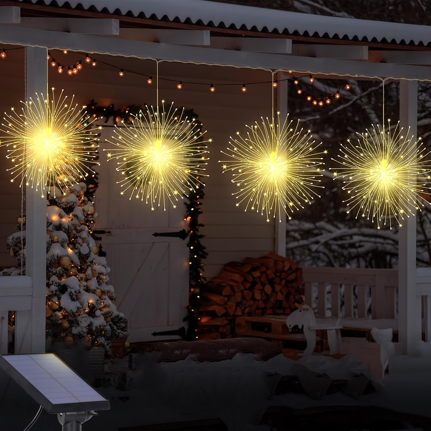 4 Pack Hanging Christmas Firework Lights