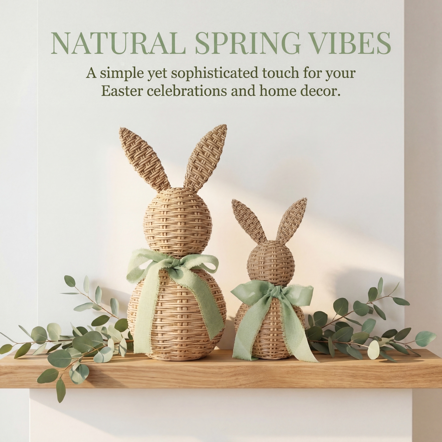 Easter Bunny Decor Set – Farmhouse Spring Tabletop Accent