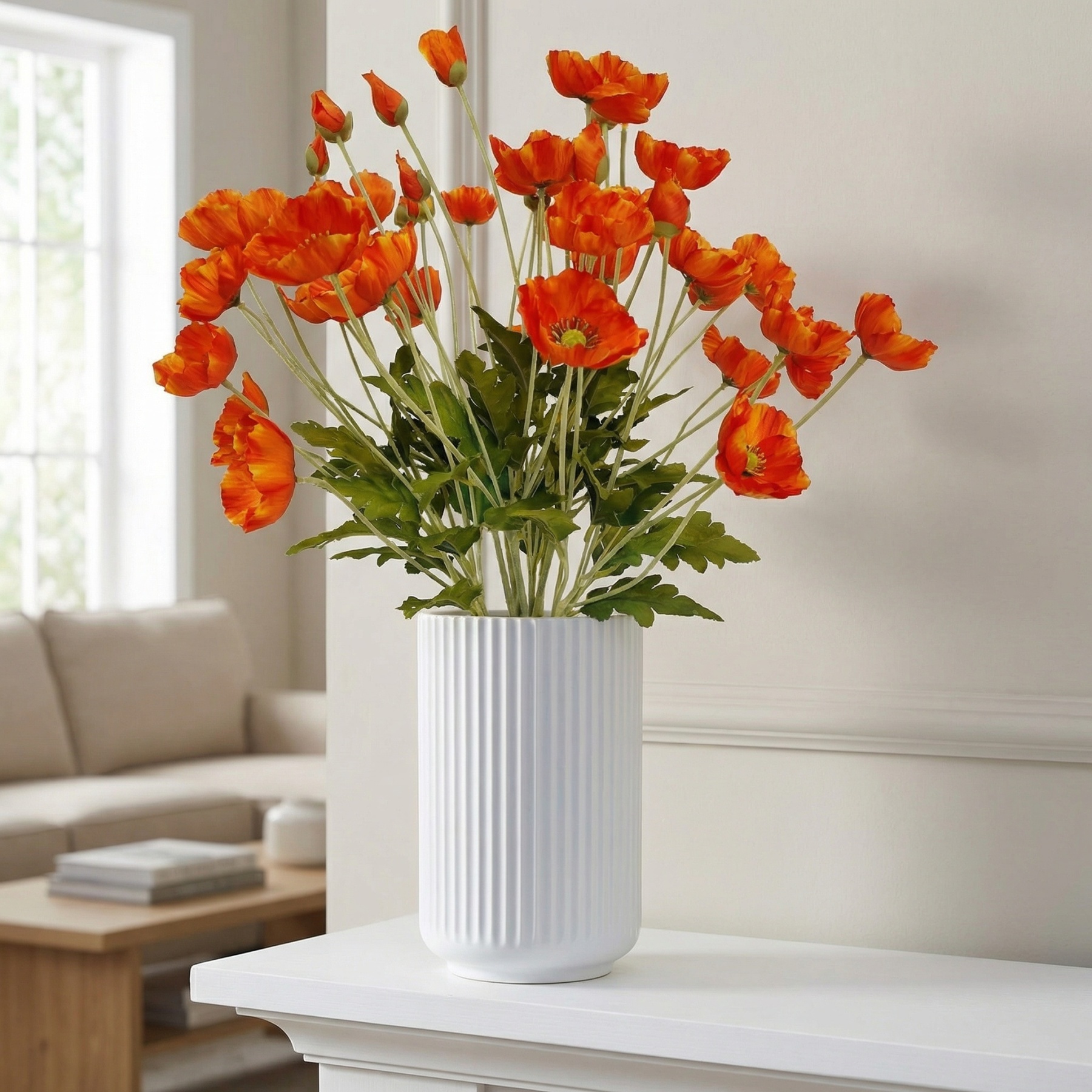 Lifelike Poppy Floral Arrangement