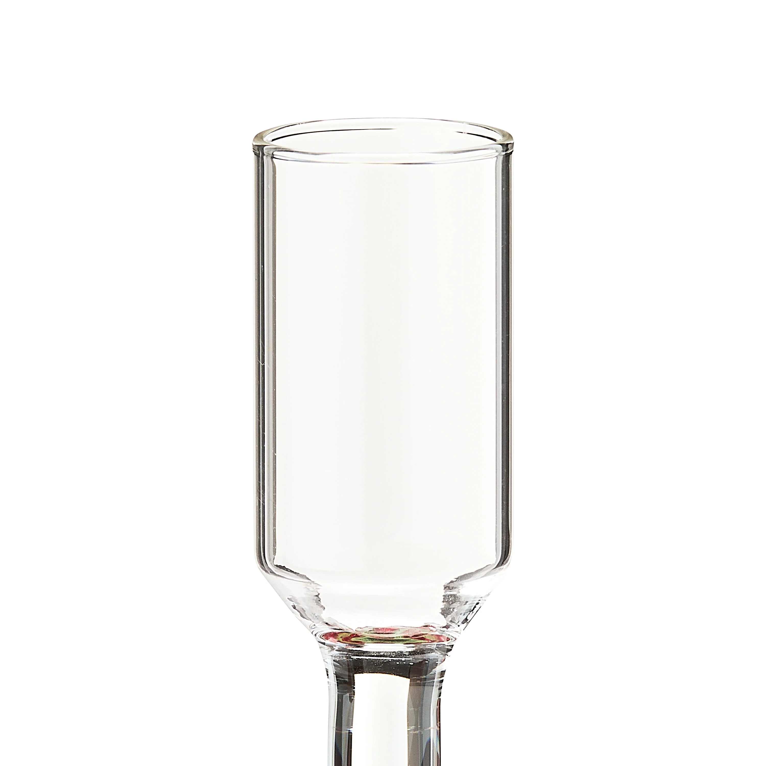 Clear Glass Christmas Taper Candle Holder with Bow