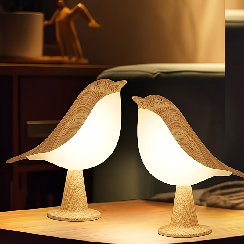 Bird-Shaped Touch Lamp with Remote Control, 3 Light Colors
