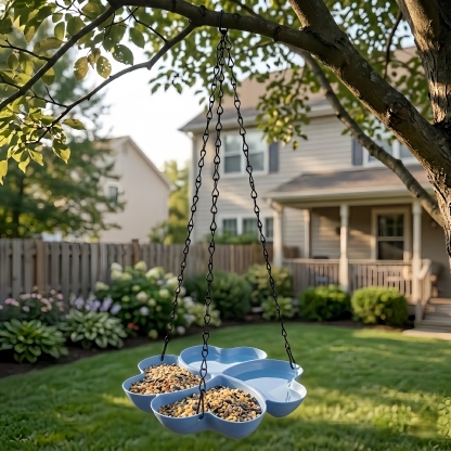 All-in-One Hanging Bird Feeder Tray
