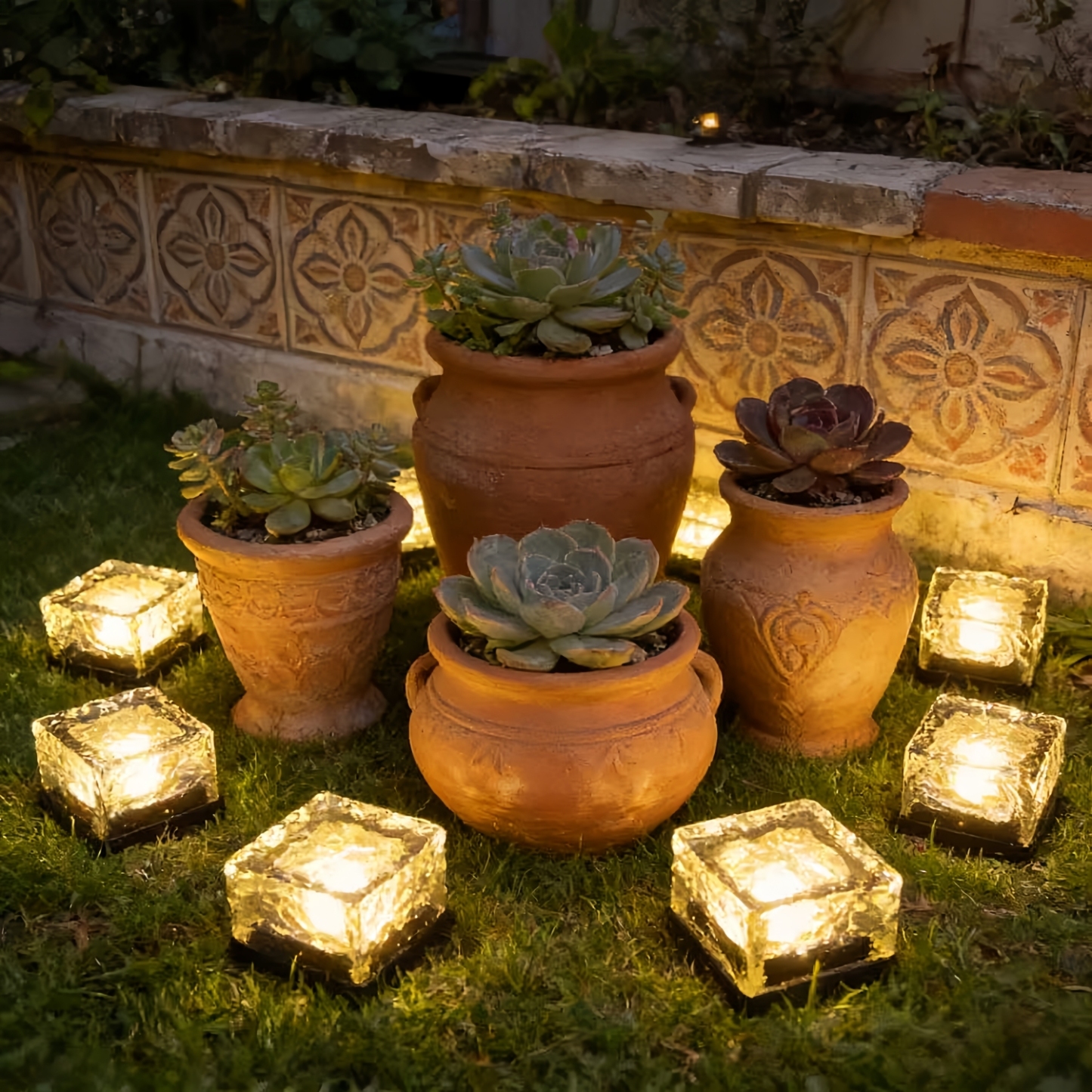 Outdoor Solar Crystal Ice Brick Lights – Soft Warm Glow