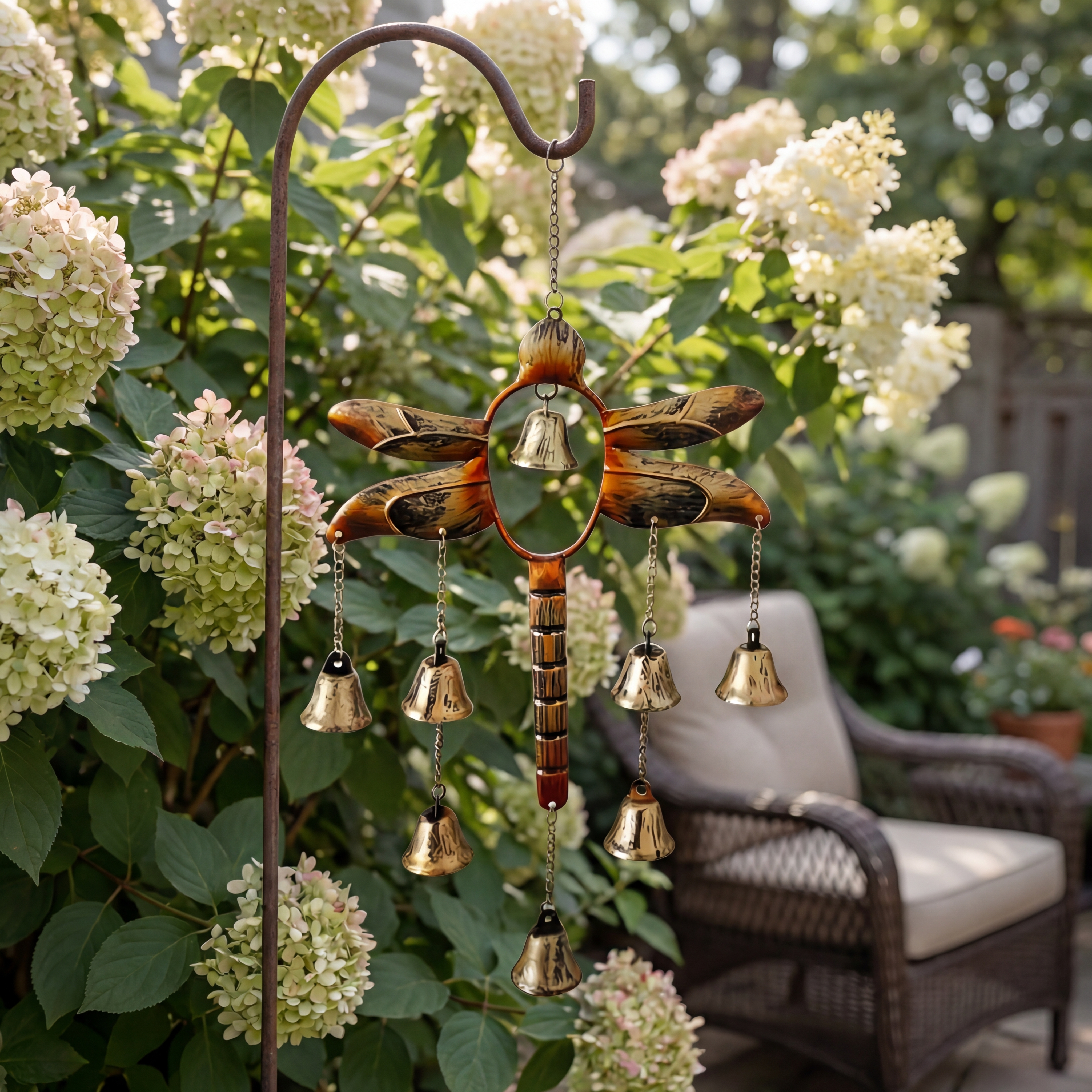 Rustic Dragonfly Bell Wind Chime
