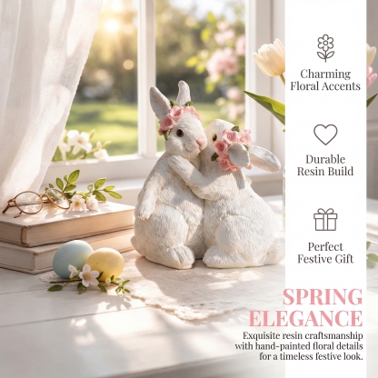 Hugging Bunny Spring Figurines