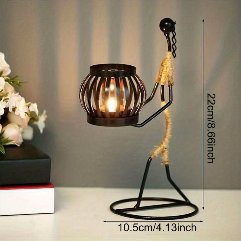 Handcrafted Metal Figurine Candle Holder Lantern