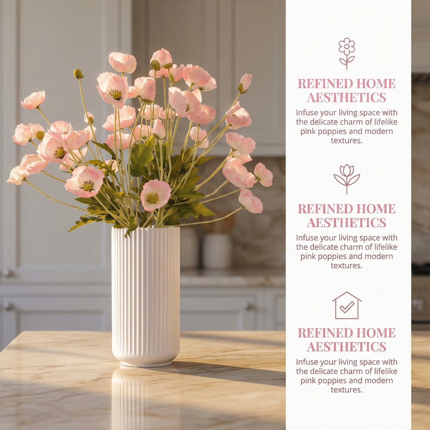 Lifelike Poppy Floral Arrangement