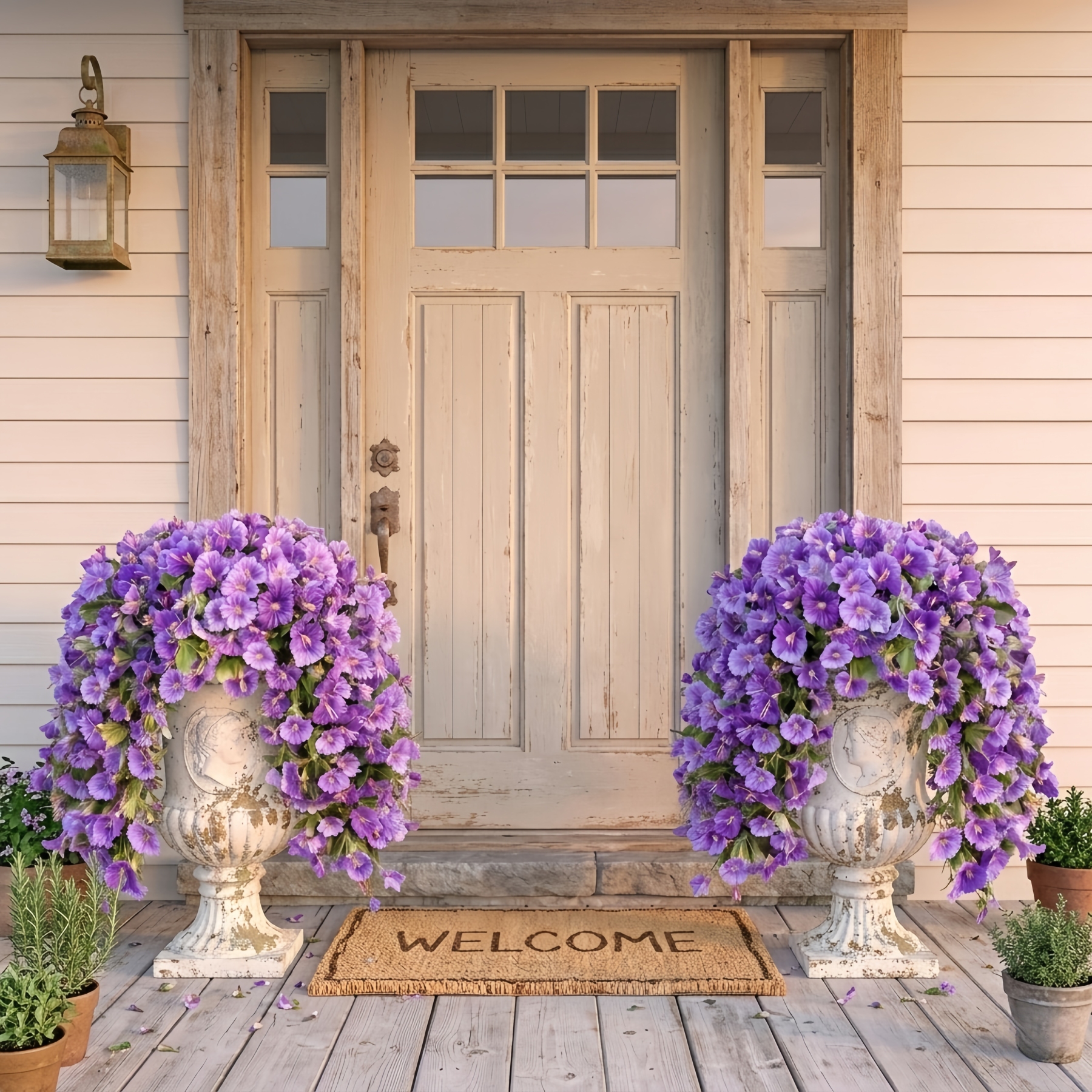 UV-Resistant Artificial Morning Glory Hanging Arrangement