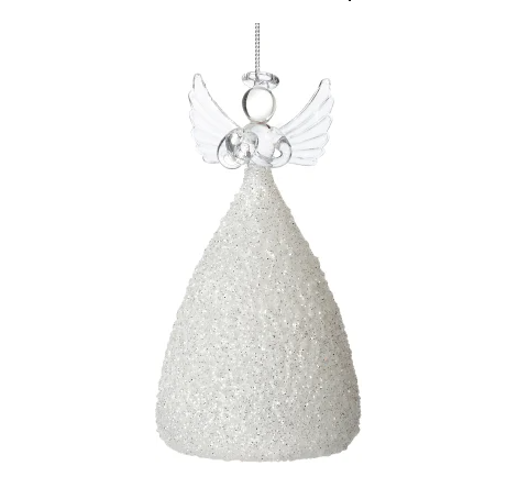 Glass Crystal Angel Christmas Ornament