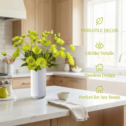 Lifelike Poppy Floral Arrangement – 5 Stems