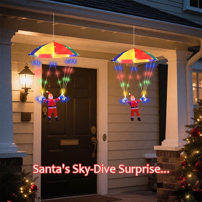 Parachute Santa Hanging Christmas Light with 8 Modes and Remote Control