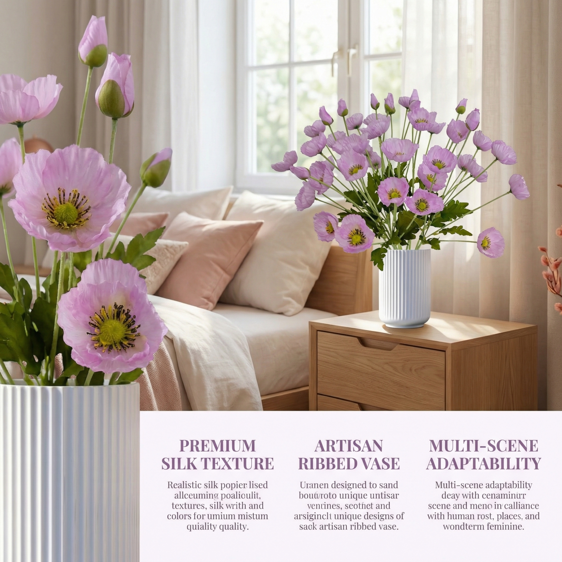 Lifelike Poppy Floral Arrangement