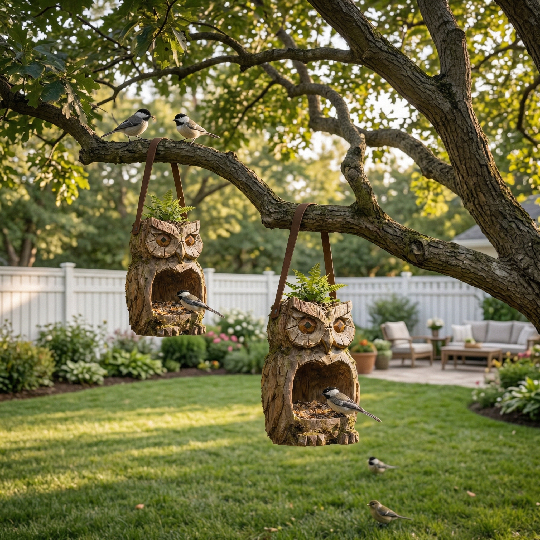 Woodland Owl Hanging Bird Feeder