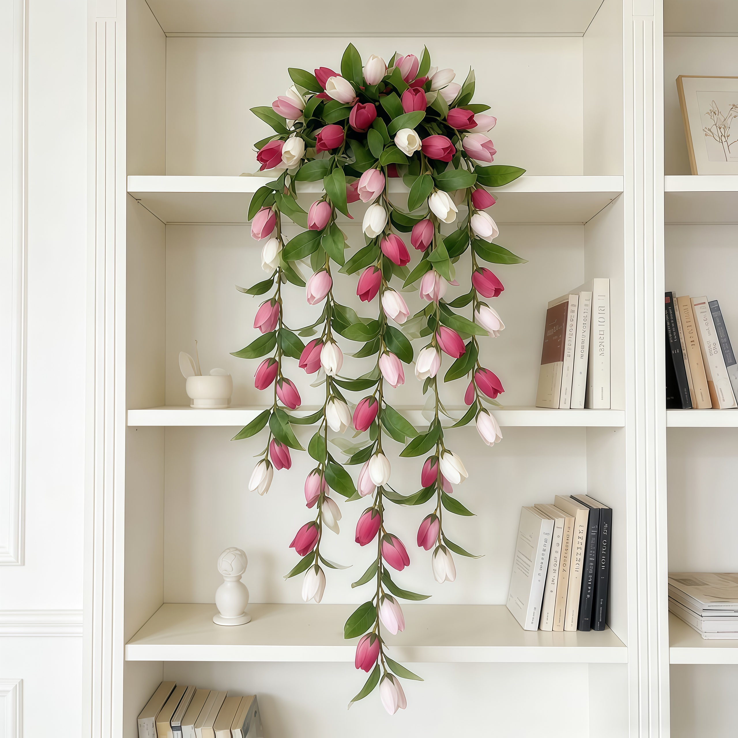 Soft Blush & White Faux Tulip Garland