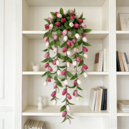 Soft Blush & White Faux Tulip Garland