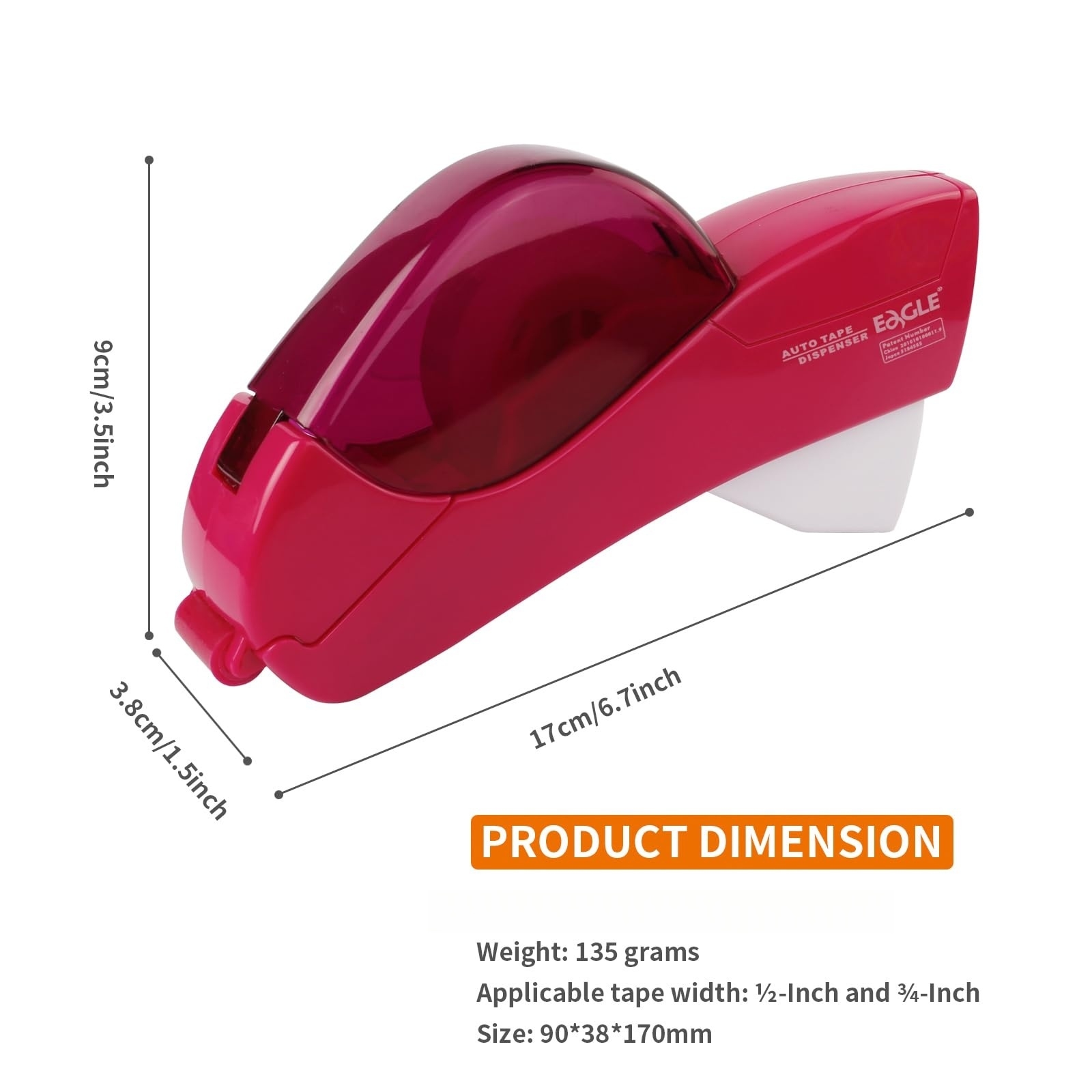 Portable Automatic Tape Cutter with 6 Tape Rolls