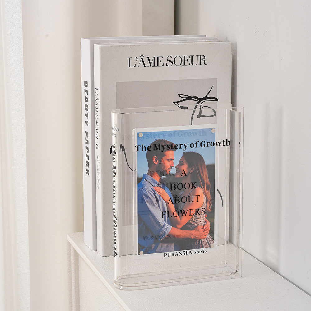 Clear Modern Bookend Acrylic Vase for Flowers