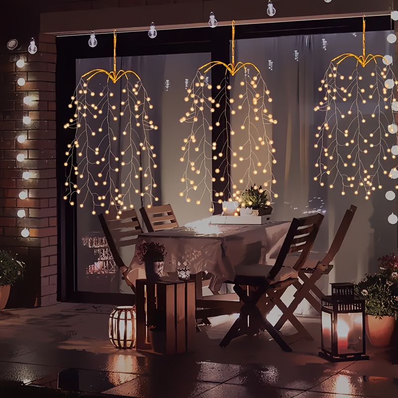 3-Pack Willow Hanging Fairy String Lights