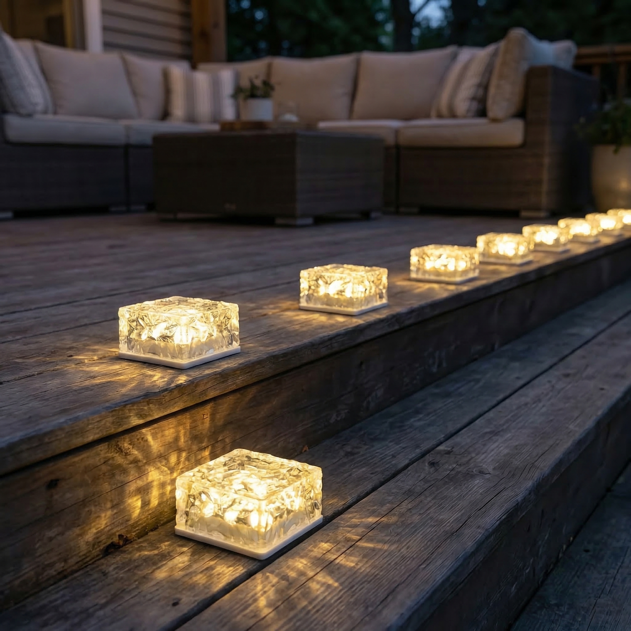 Outdoor Solar Crystal Ice Brick Lights – Soft Warm Glow