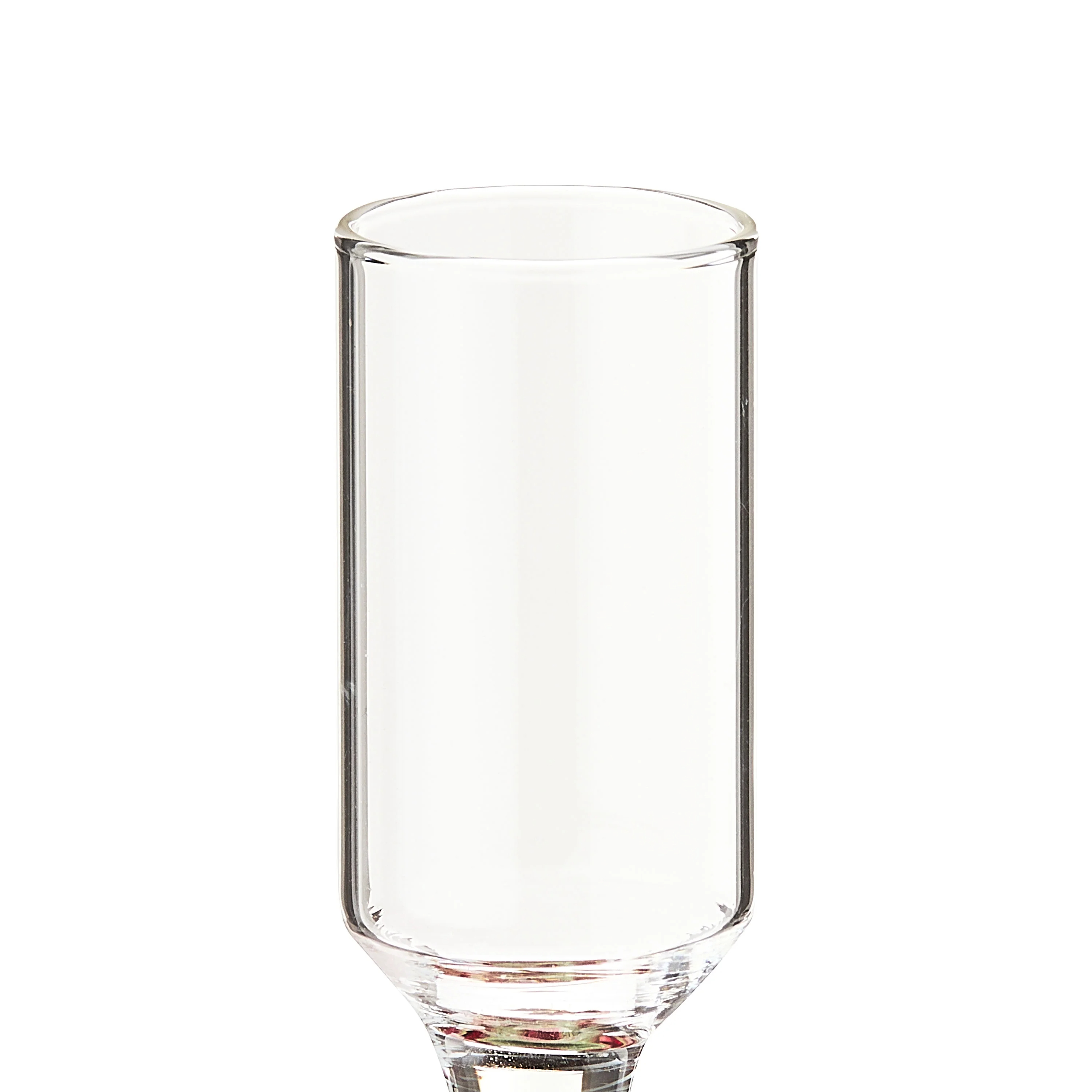 Clear Glass Christmas Taper Candle Holder with Bow