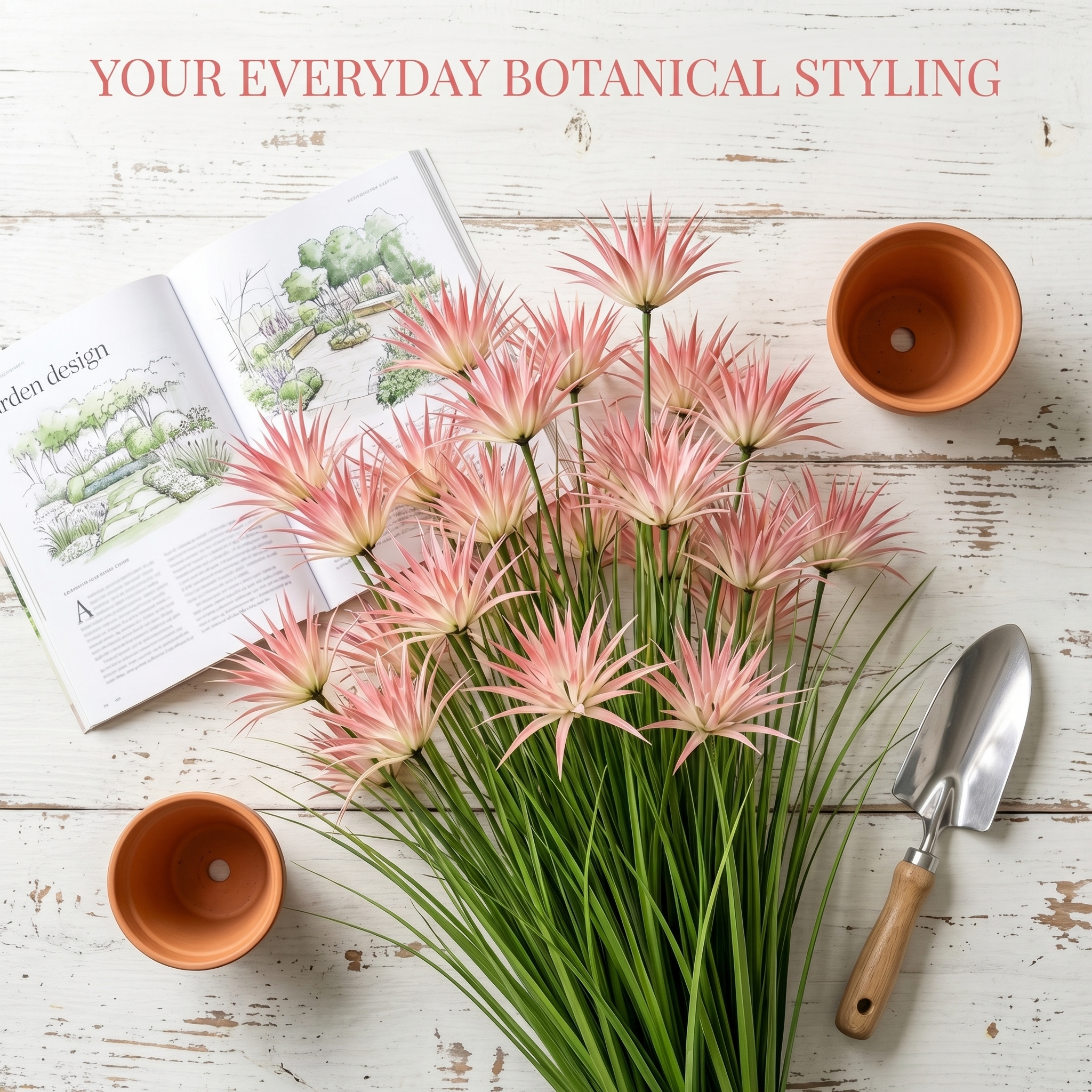 Sunny Bloom Faux Blush Meadow Grass