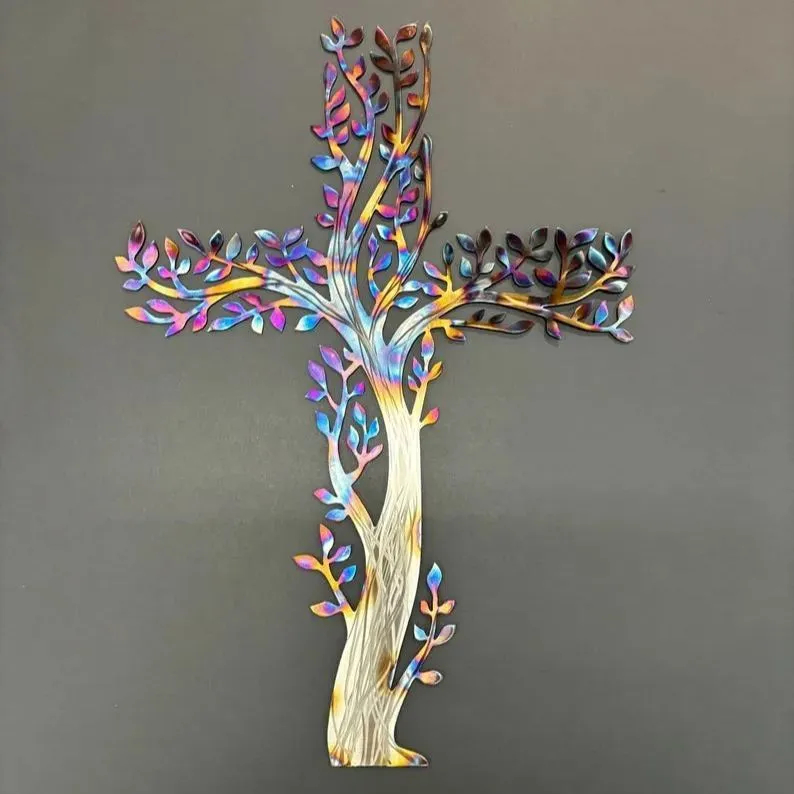 Tree of Life Metal Cross Wall Decor