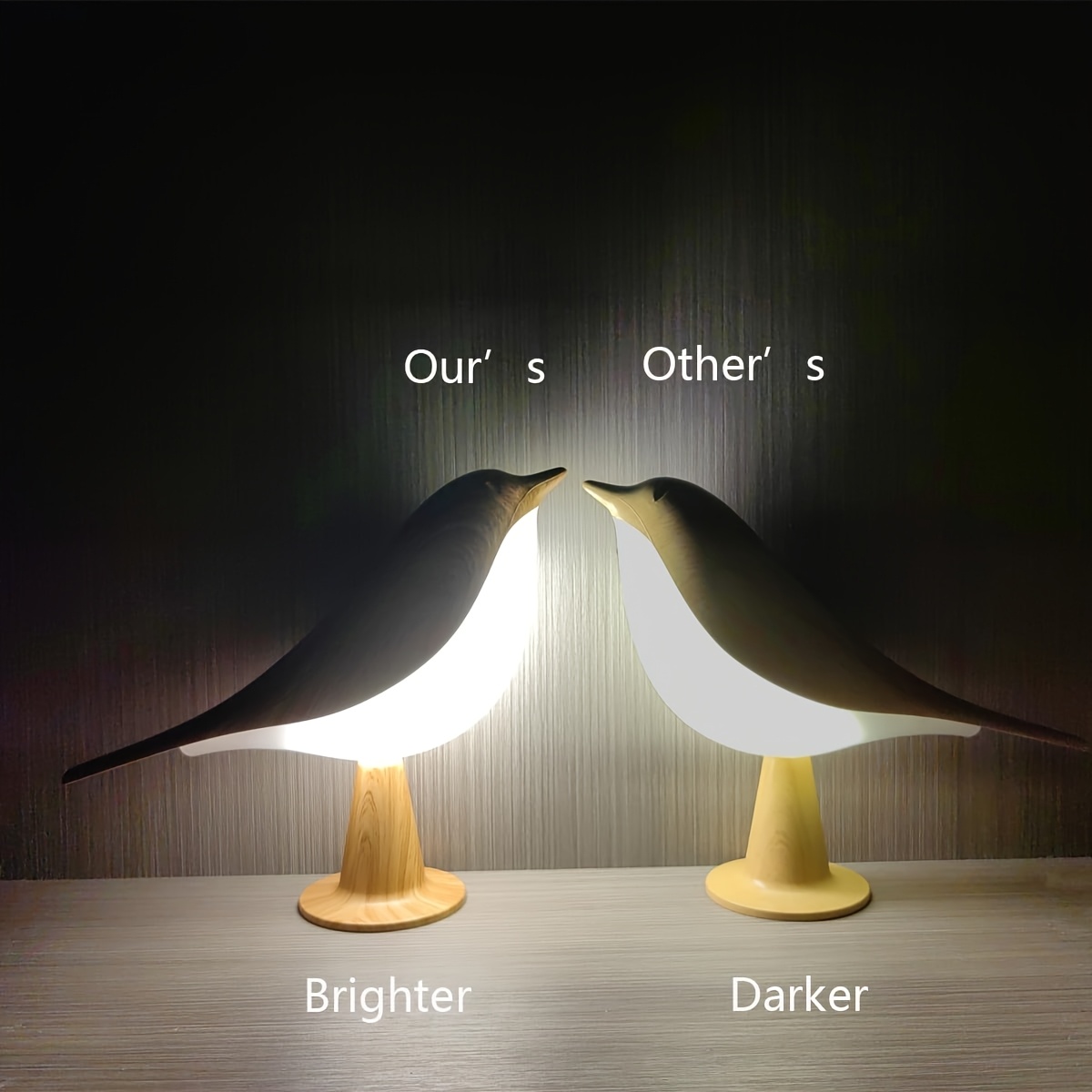 Bird-Shaped Touch Lamp with Remote Control, 3 Light Colors